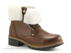Achat chaussures Hooper Femme Boots, vente Hooper Messine Tan - Marron - Col fourrure - Bottine Femme
