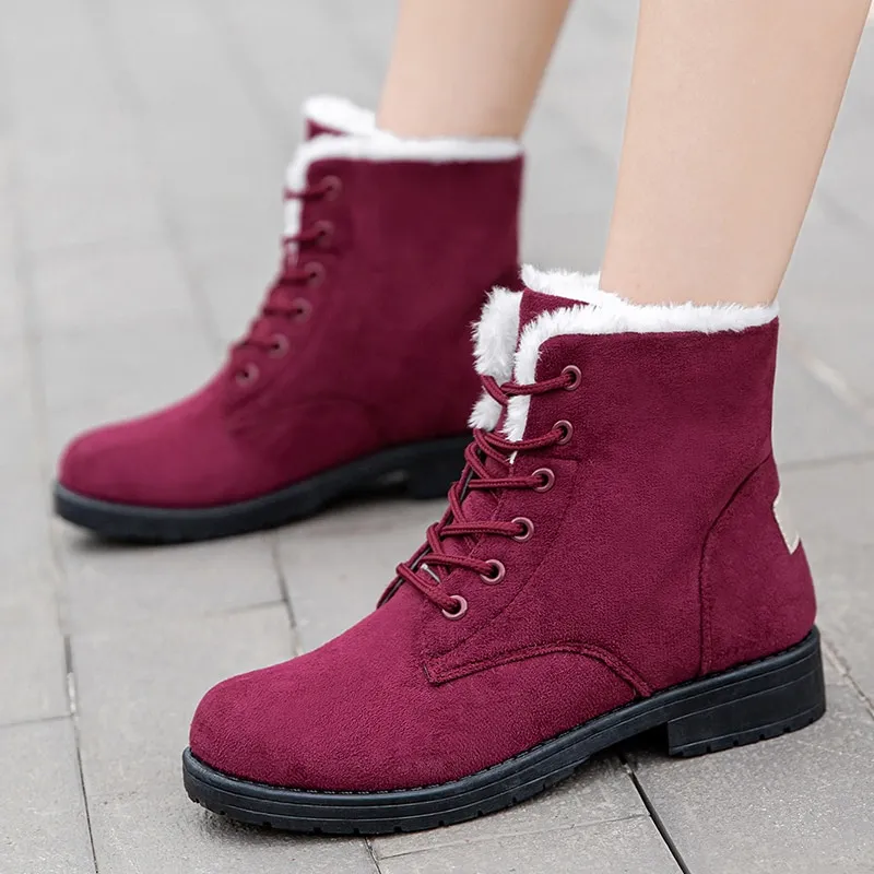 Après-ski femme bottines fourrées à lacets