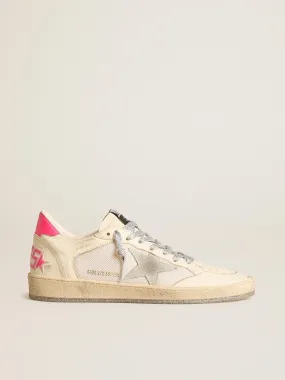 Ball Star femme LTD en cuir nappa et résille avec étoile en daim et contrefort en cuir | Golden Goose