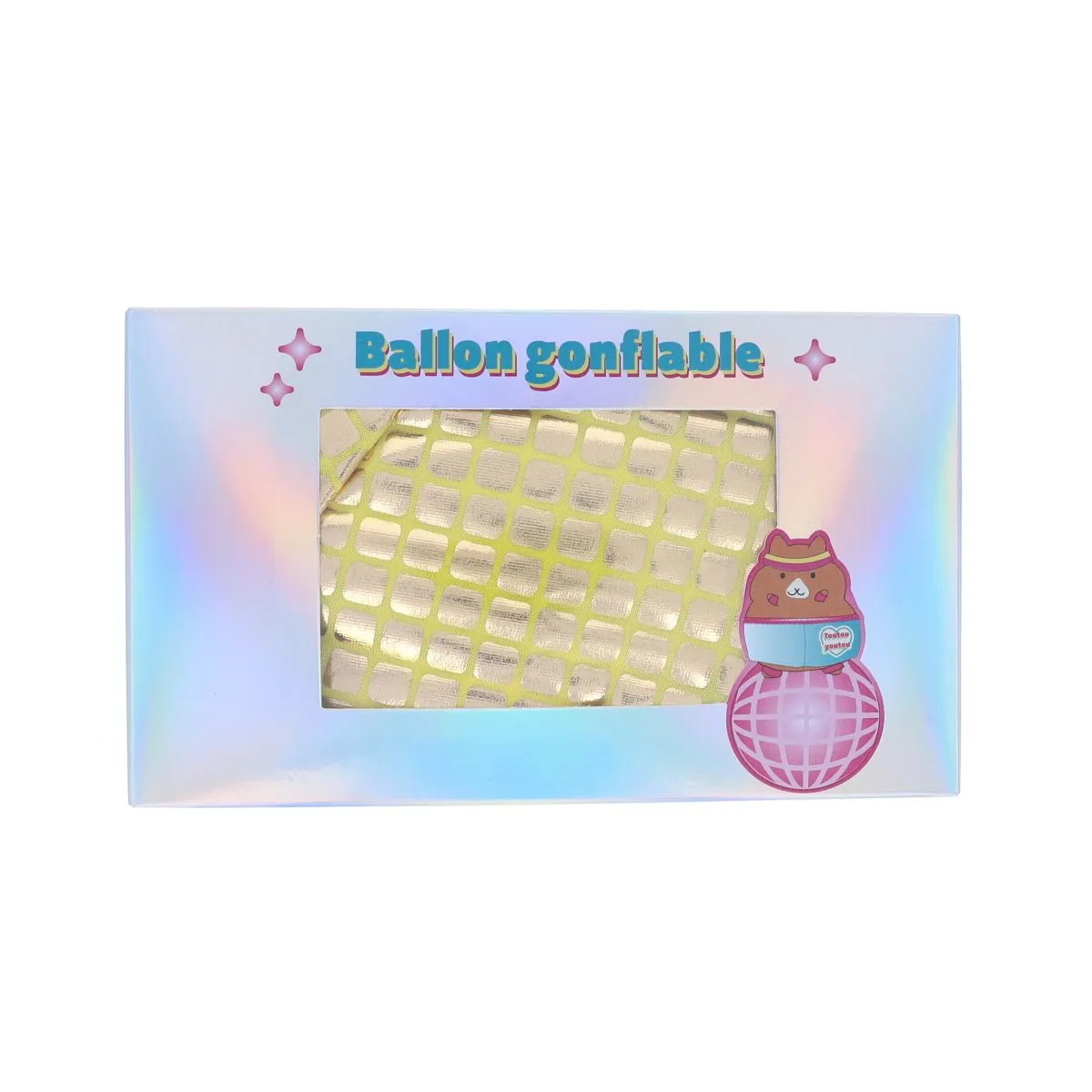 Ballon gonflable à facettes doré 30 cm Mercredi et Patati - Le petit Souk