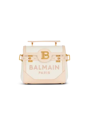 BALMAIN  Sac b-buzz 23 en toile et cuir - Beige