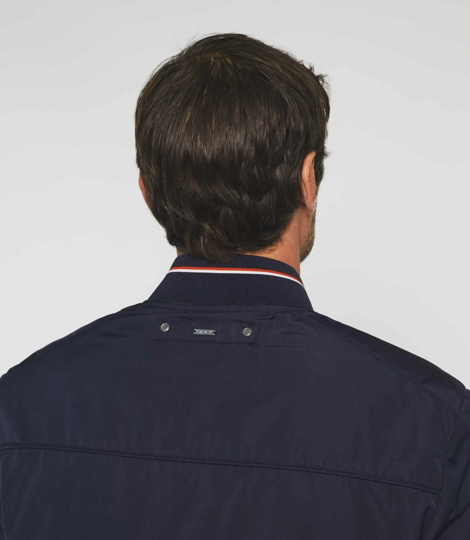 Blouson teddy bi-matière marine 