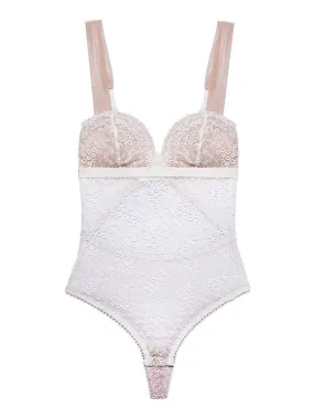 Body string en dentelle recyclée EMMAup - Beige