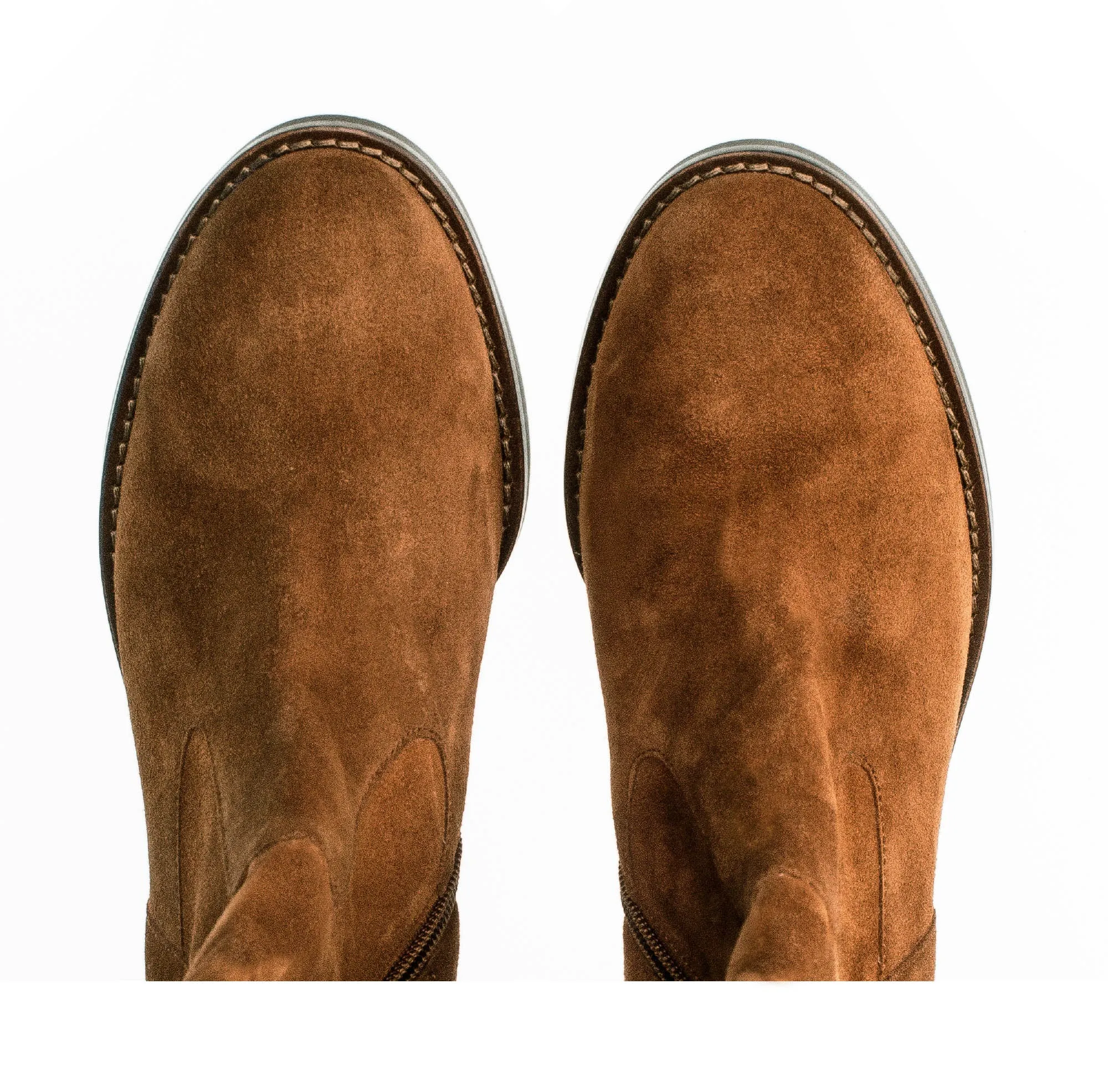 Bottes cognac en suède