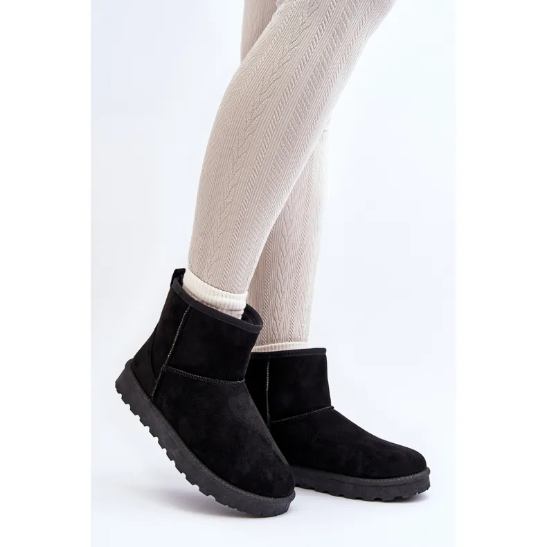 Bottes de neige en suède écologique pour femmes Noir Enranta le noir