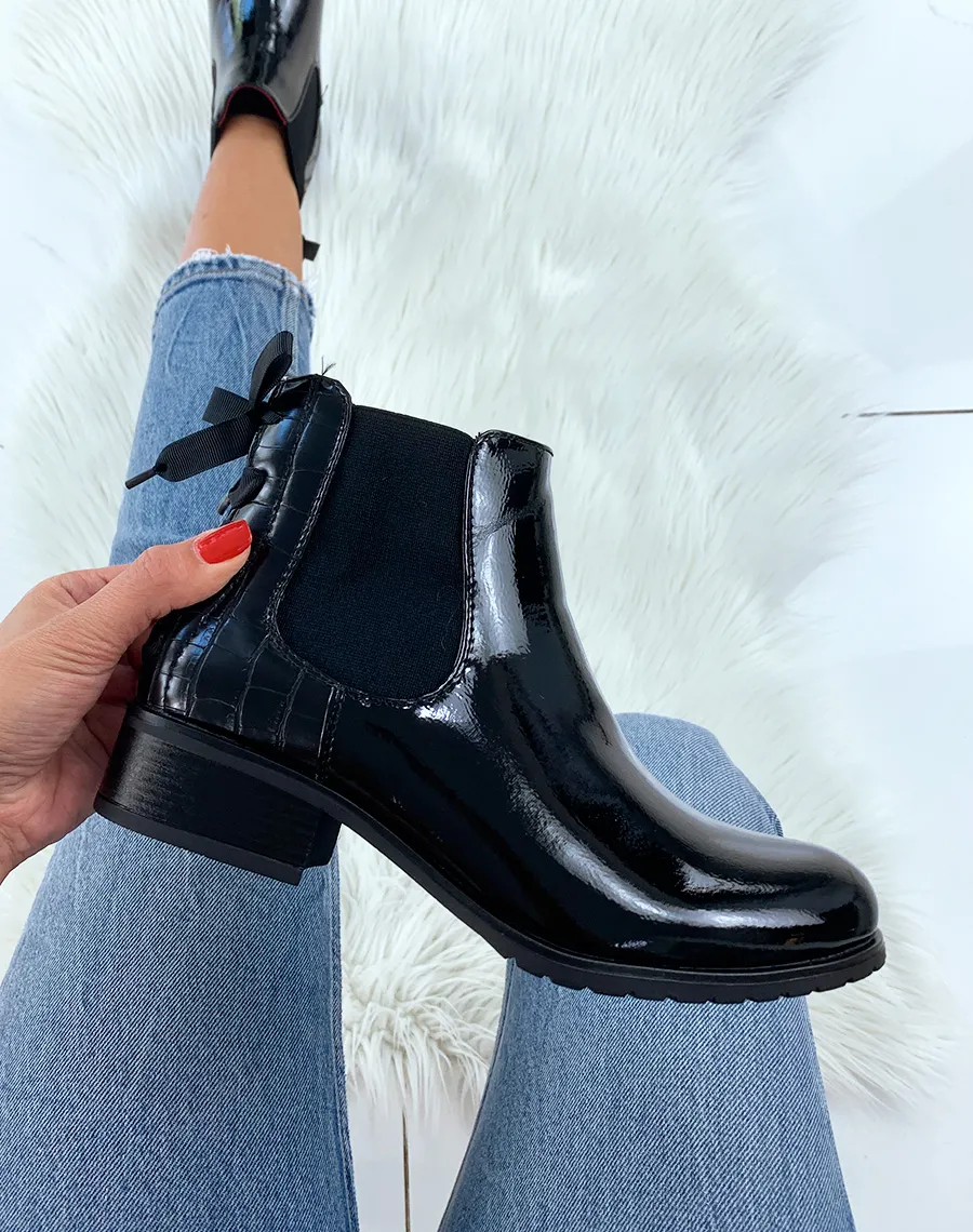 Bottines basses vernies noires