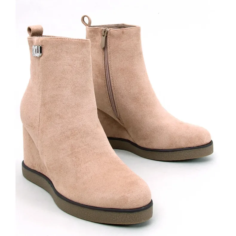 Bottines compensées Rochelle Kaki beige