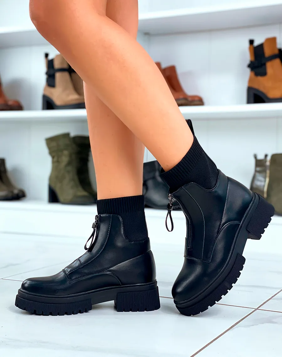 BOTTINES NOIRES: L'EFFET CHAUSSETTE ZIPPÉE