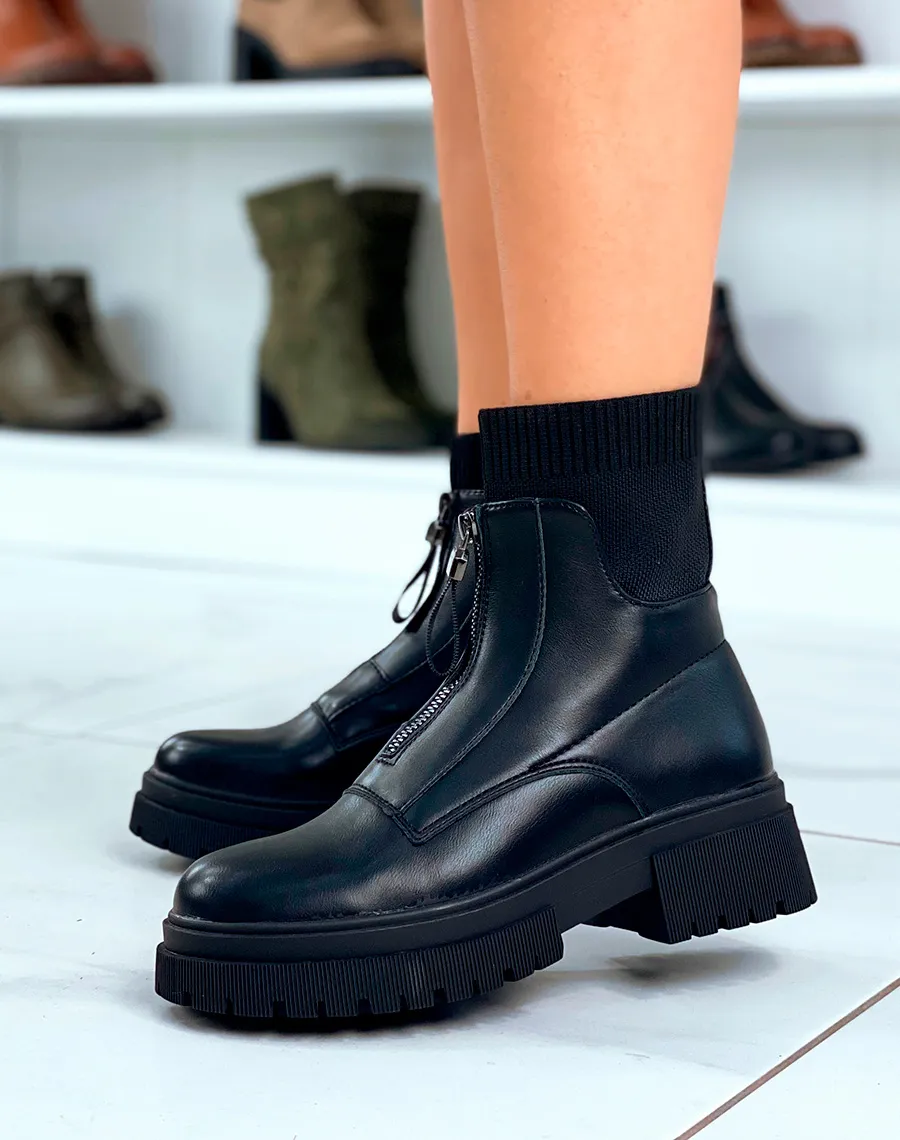 BOTTINES NOIRES: L'EFFET CHAUSSETTE ZIPPÉE