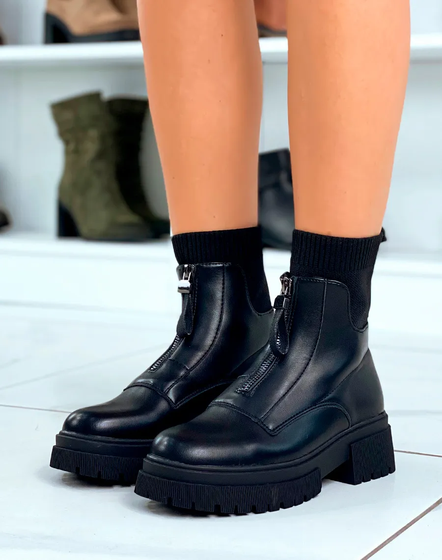 BOTTINES NOIRES: L'EFFET CHAUSSETTE ZIPPÉE