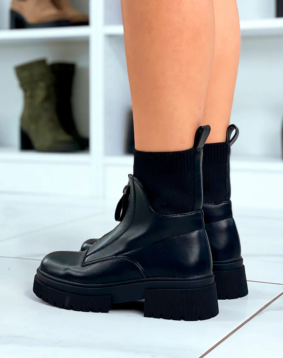 BOTTINES NOIRES: L'EFFET CHAUSSETTE ZIPPÉE