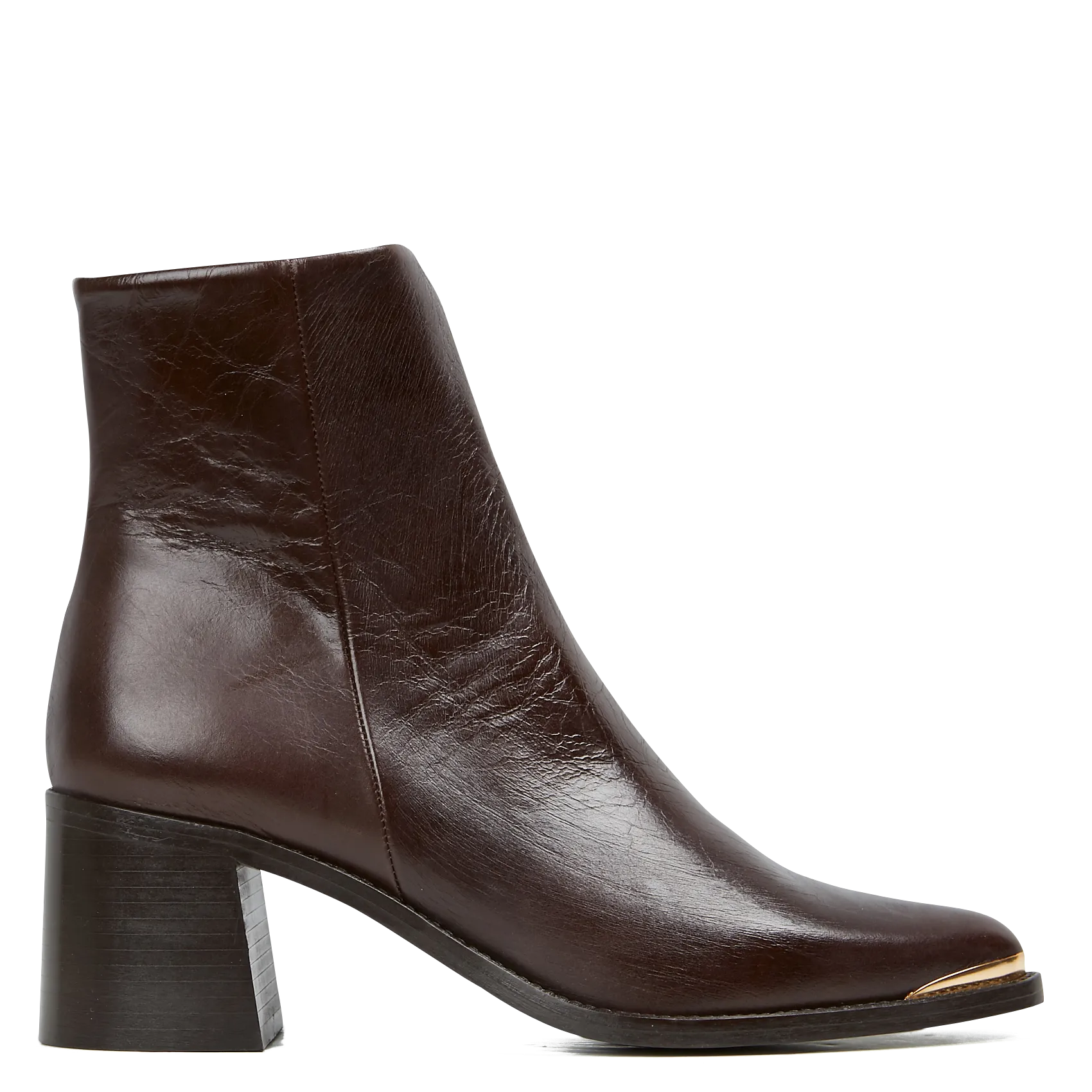 BOTTINES à BOUT POINTU EN CUIR VIEILLI DELO - JONAK pour FEMME | Printemps