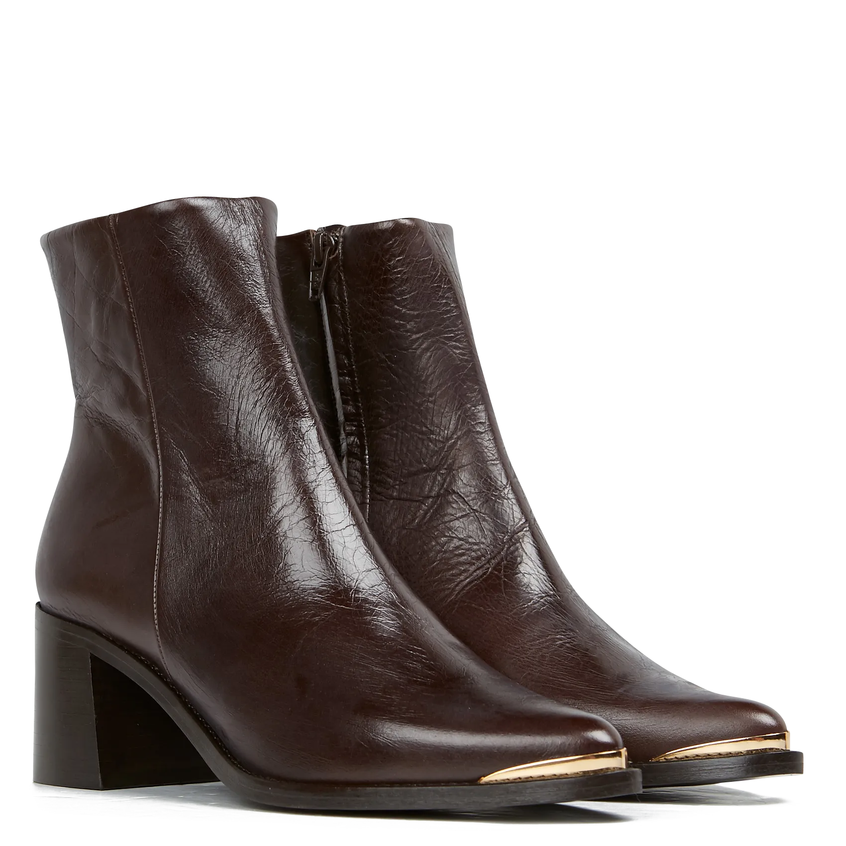 BOTTINES à BOUT POINTU EN CUIR VIEILLI DELO - JONAK pour FEMME | Printemps