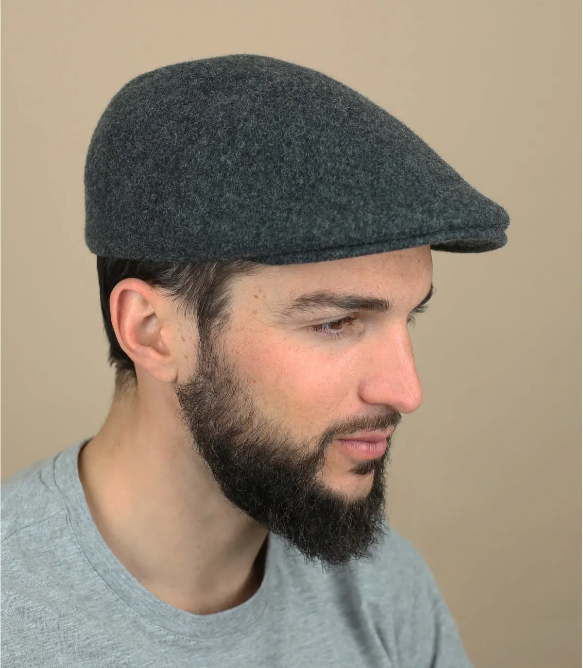 béret laine gris Kangol - 507 Wool seamless dk flannel par Kangol : Headict