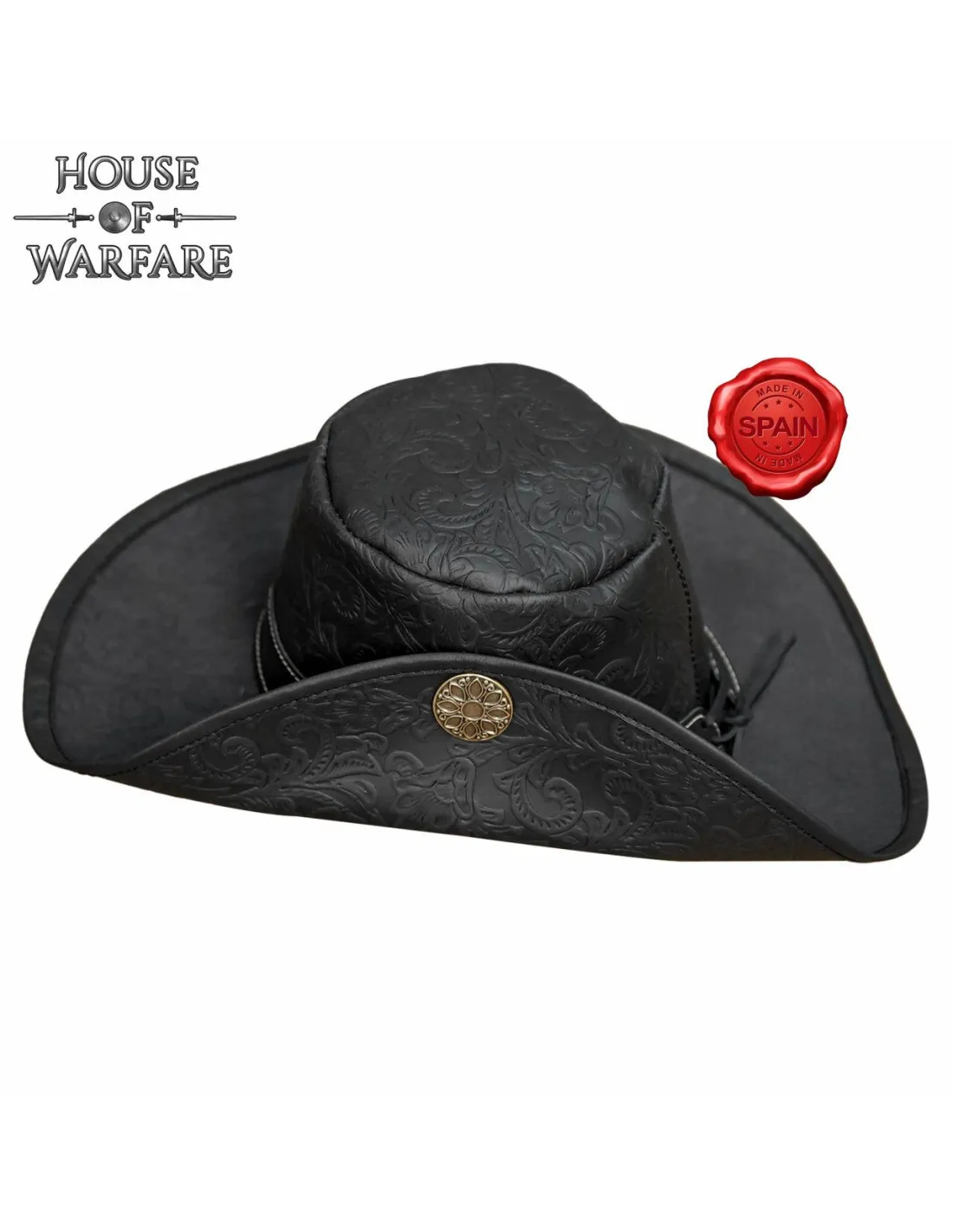 Chapeau de corsaire à demi-bord, noir en relief, XVIe-XVIIe siècles ⚔️ Boutique