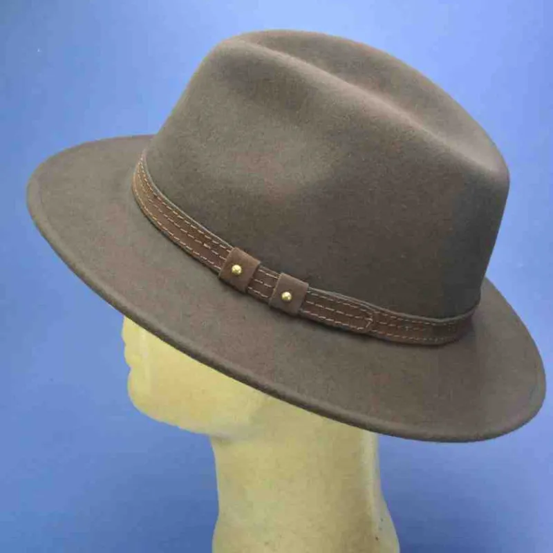 Chapeau en feutre de laine marron | Chapeau pour homme et femme