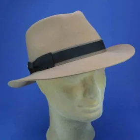 Chapeau feutre, camel, en 80% laine et 20% cachemire | Chapeau mixte