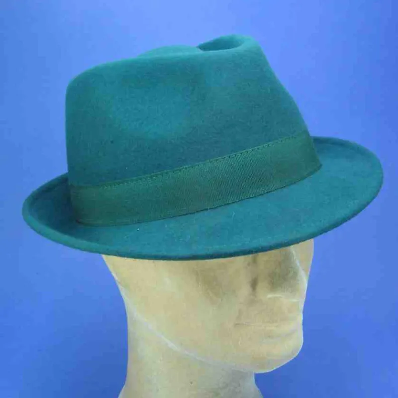 Chapeau Trilby en feutre couleur verte | Chapeau mixte