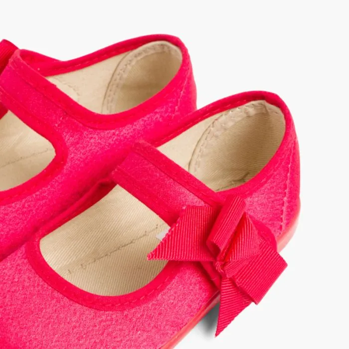 Chaussures Babies Satin à scratch pour Fille 
