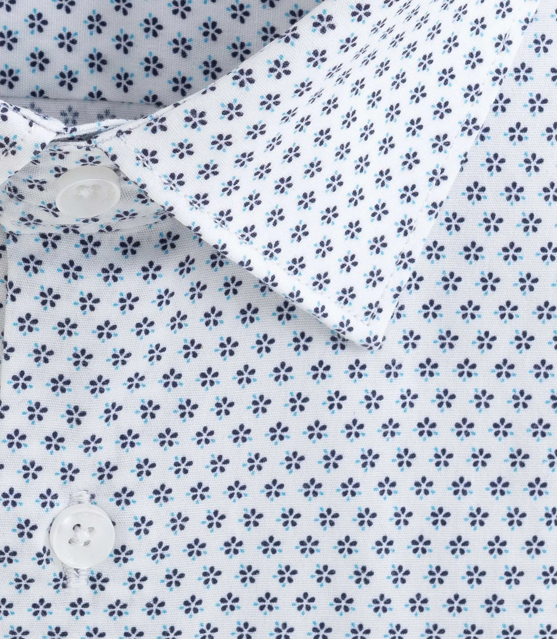 Chemise à imprimé micro motif blanche Diego