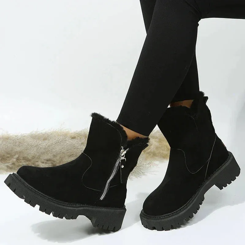 Clara - Bottes d'Hiver en Suède - Polyvalentes & légantes