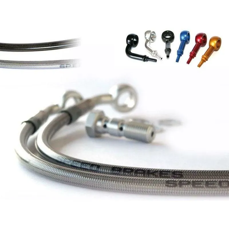 Durite de frein avant d'aviation SPEEDBRAKES carbone/raccord bleu Kawasaki ZEPHYR 550