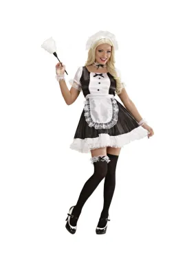 Déguisement Soubrette sexy Femme noir & blanc