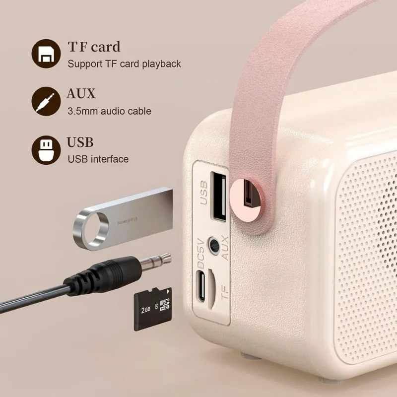 Enceinte Bluetooth Rétro Réveil Portable IPX5 3W