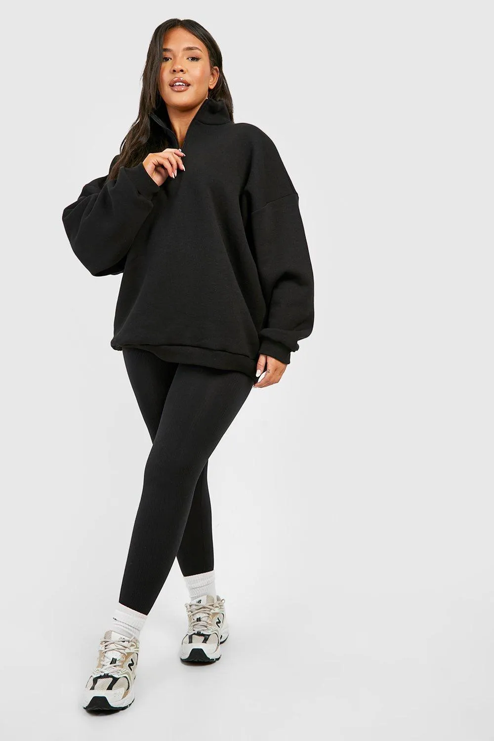 Grande taille - Sweat oversize à col zippé