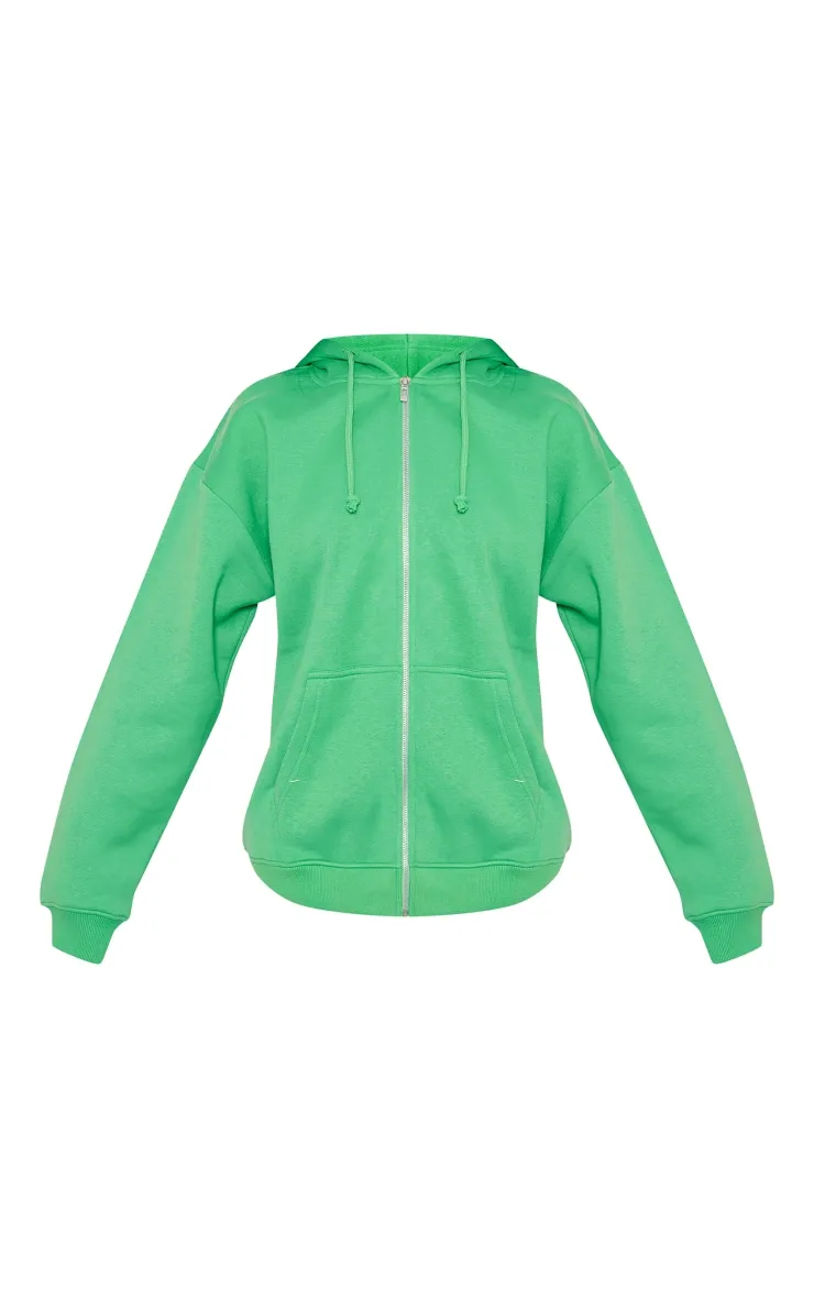 Hoodie oversize vert à zip