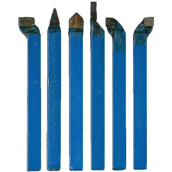 Jeu de 6 outils de tour à plaquette carbure brasée, 10x10 mm