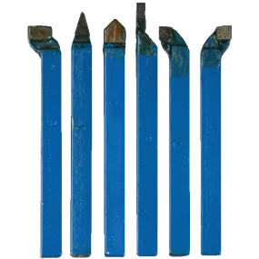 Jeu de 6 outils de tour à plaquette carbure brasée, 10x10 mm