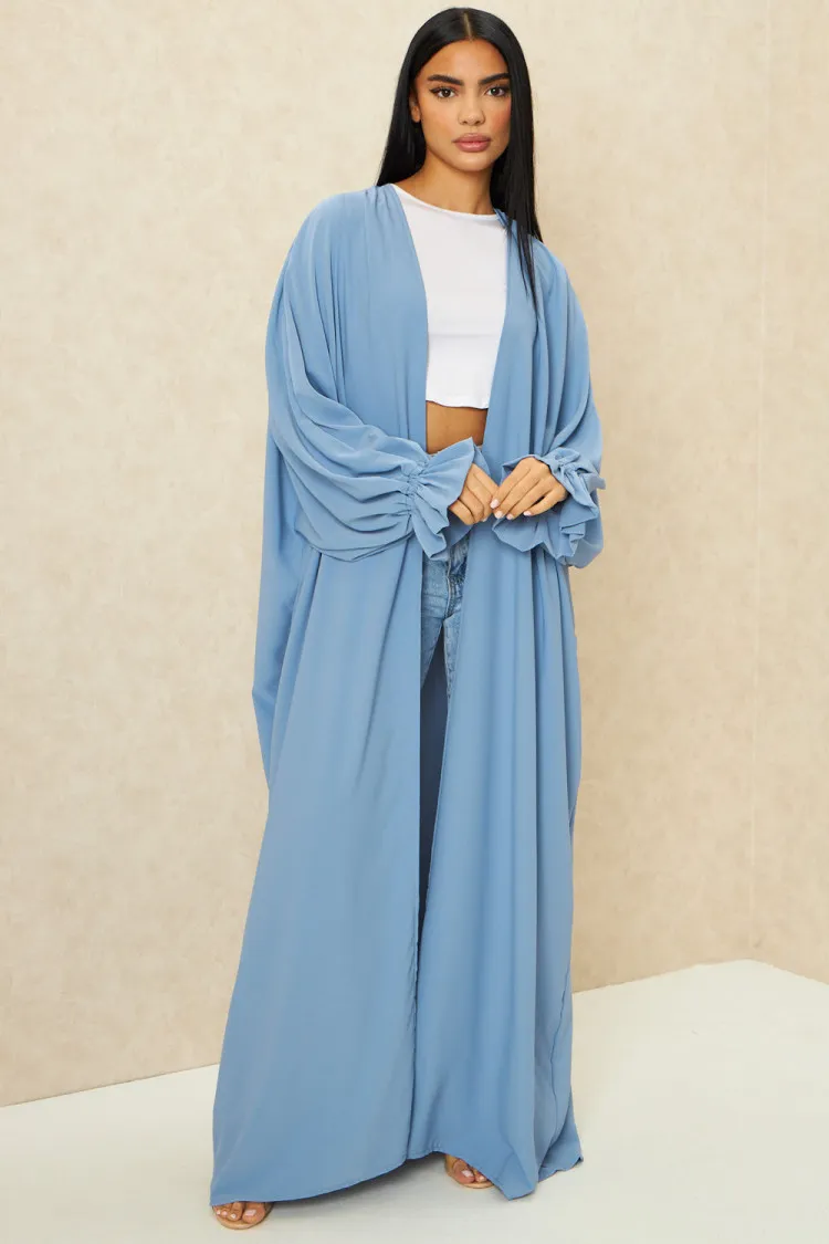 Kimono long ouvert bleu