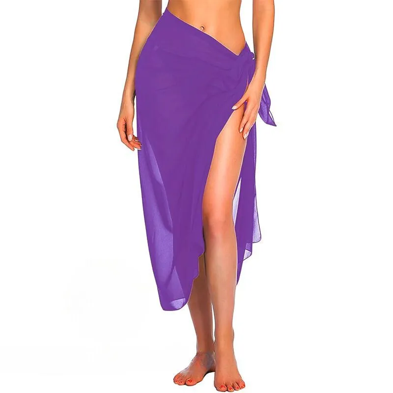 Long Sarong Convertible Couleur Unie Transparente