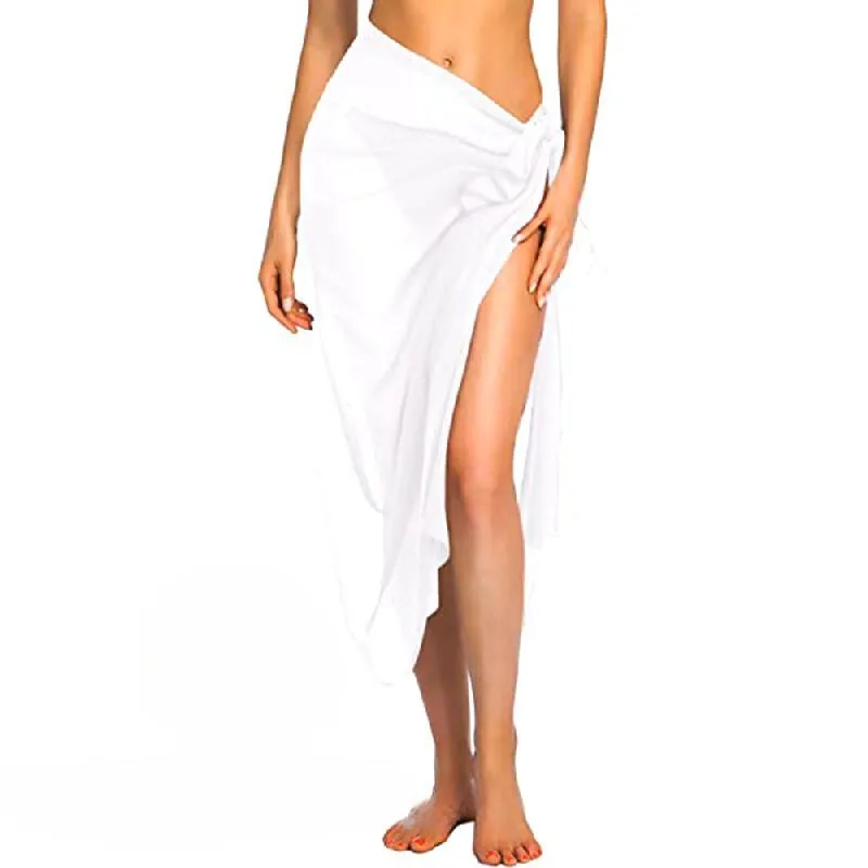 Long Sarong Convertible Couleur Unie Transparente