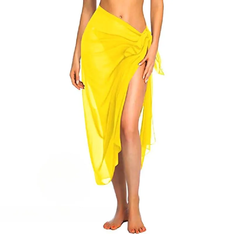 Long Sarong Convertible Couleur Unie Transparente