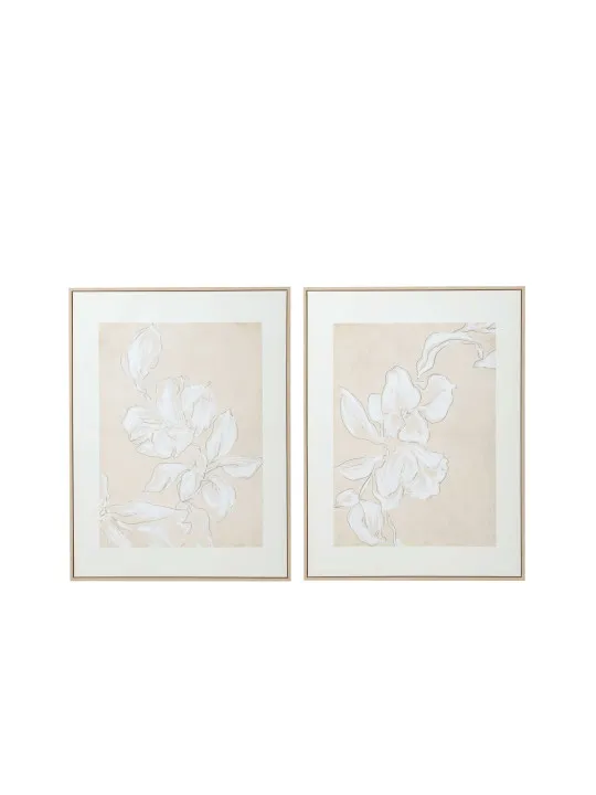 Lot de 2 Toiles Murales Feuilles