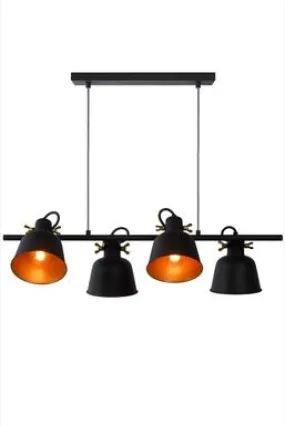 Lustre industriel Lucide Pia Noir Métal