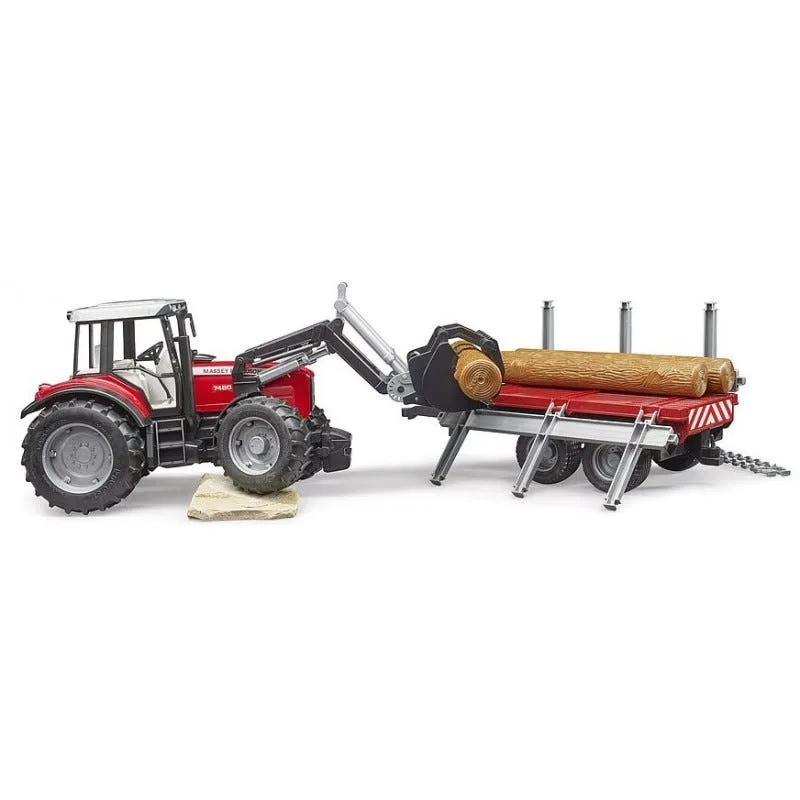 Massey Ferguson 7480 avec fourche et remorque 1/16ème