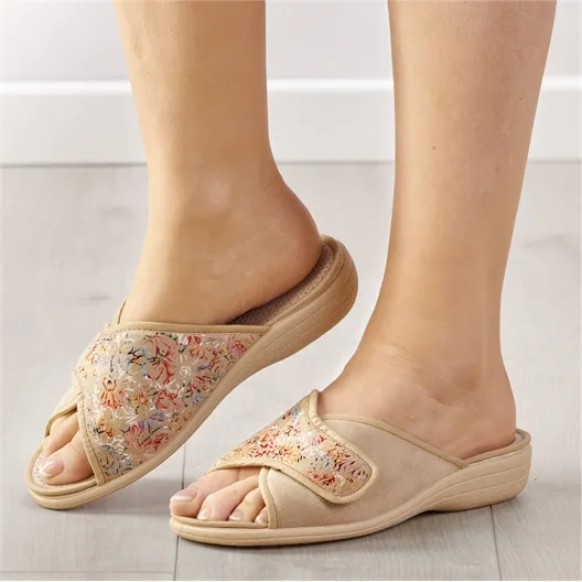 Mules imprimées Castela beige ou marine