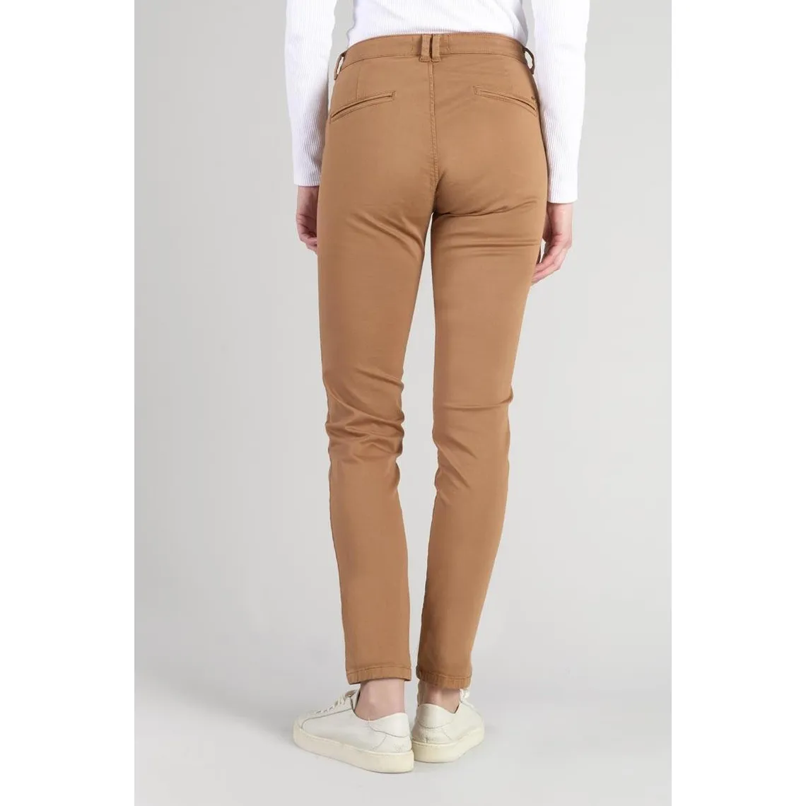 Pantalon chino Dyli4 cappuccino blanc en coton | 3 Suisses