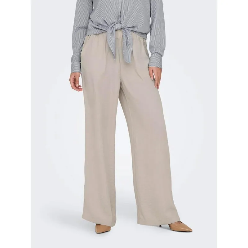 Pantalon fluide ample gaya beige femme - Jacqueline De Yong | wimod