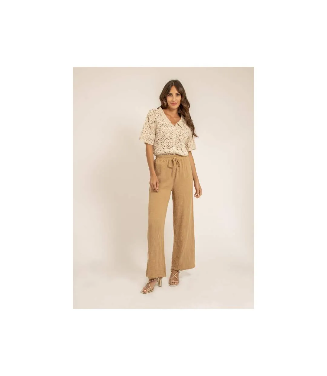 Pantalon fluide gaze de coton EBERTINE - Dona X Lisa