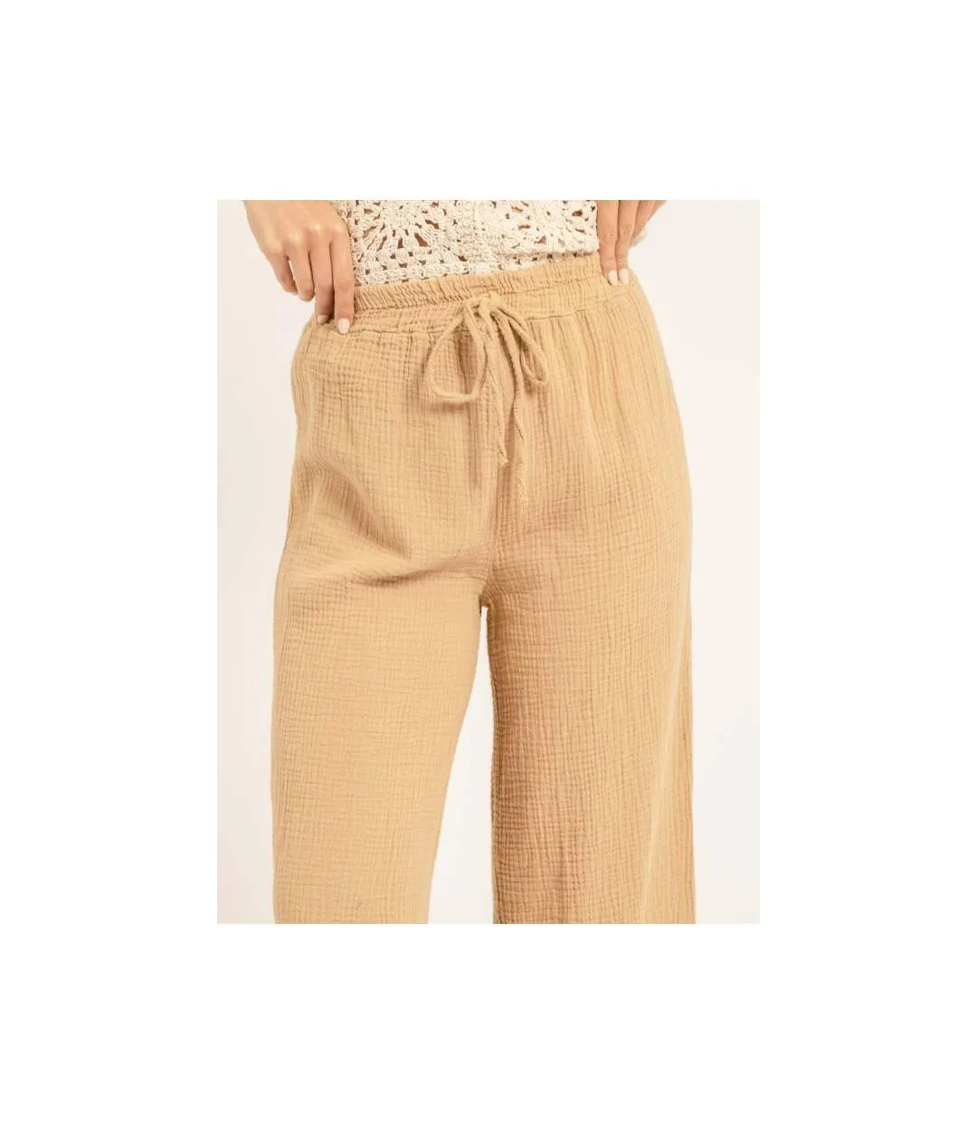 Pantalon fluide gaze de coton EBERTINE - Dona X Lisa