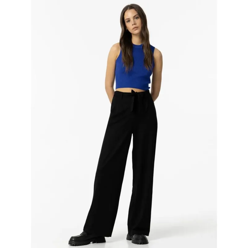 Pantalon fluide imprimés ediline noir femme - Deeluxe | wimod