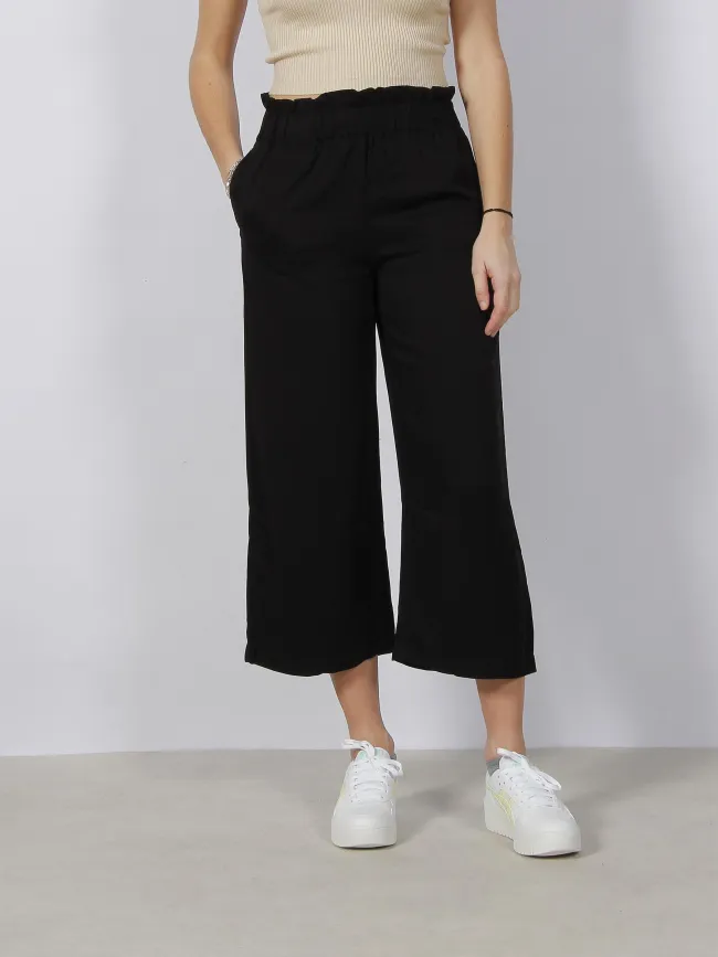 Pantalon fluide large crop caly noir femme - Only | wimod