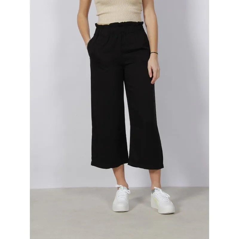 Pantalon fluide large crop caly noir femme - Only | wimod