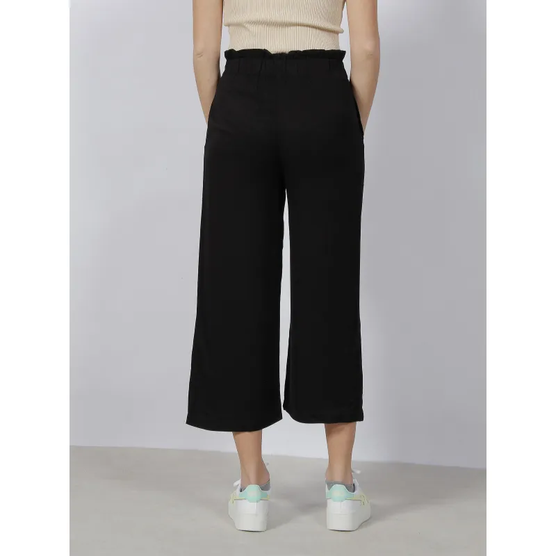 Pantalon fluide large crop caly noir femme - Only | wimod