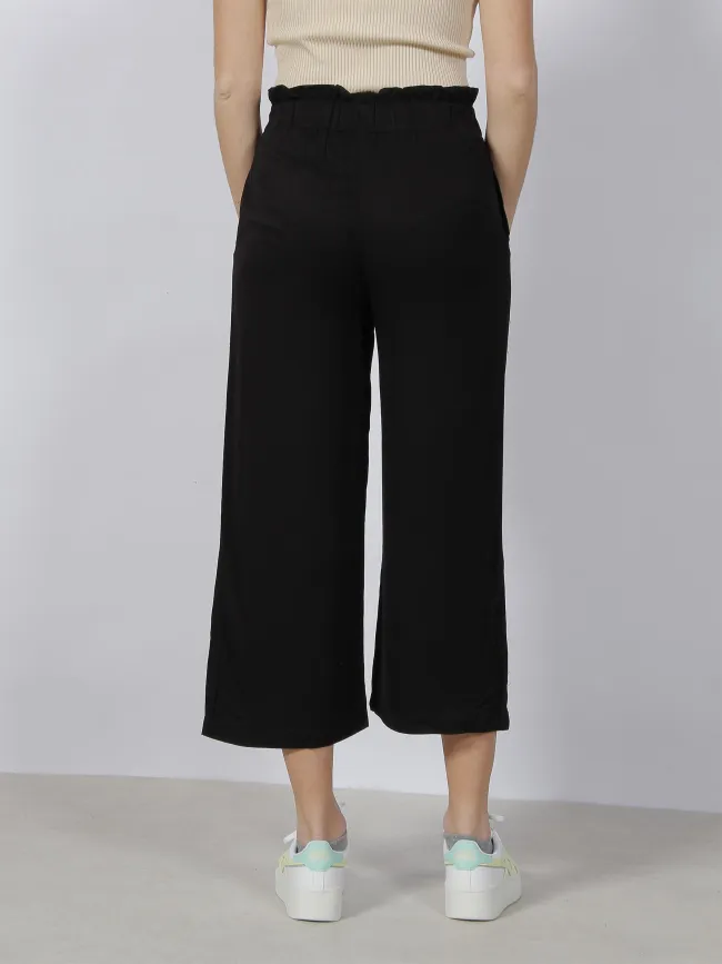 Pantalon fluide large crop caly noir femme - Only | wimod