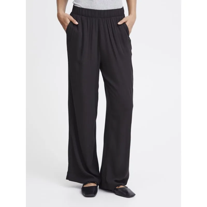 Pantalon fluide rayé marrakech bleu marine femme - Ichi | wimod